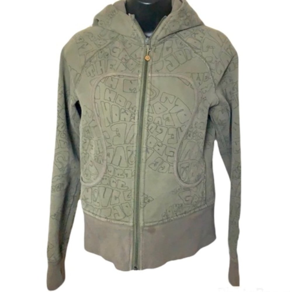 Lululemon olive green rare hoodie/jacket size 6